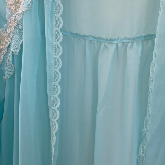 Vintage Sugar Plum Lingerie Long Sheer Peignoir Size Small - Picture 10 of 15